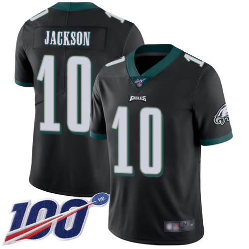 Men Philadelphia Eagles 10 DeSean Jackson Black Alternate Vapor Untouchable NFL Jersey Limited Player 100th